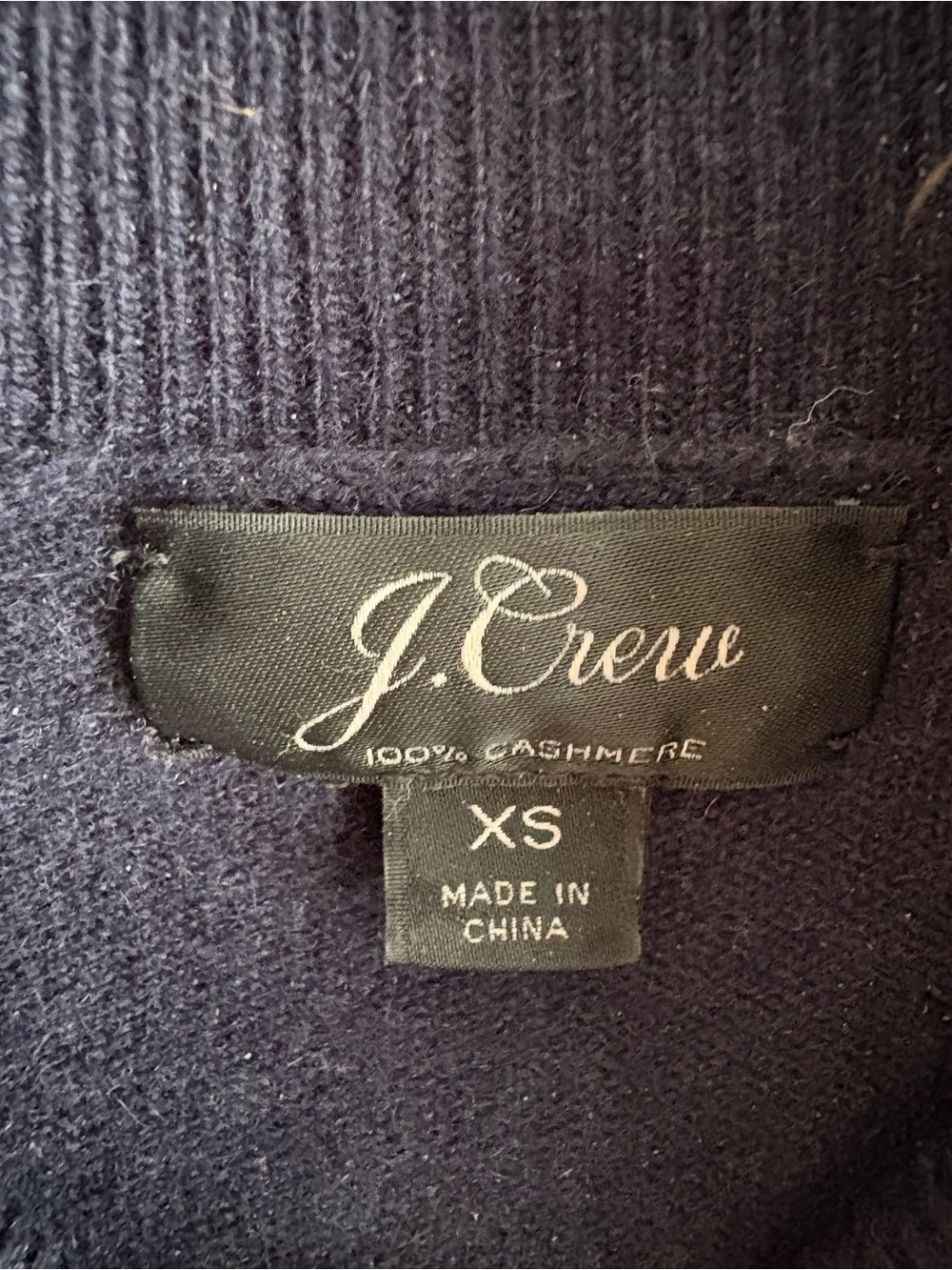 J.Crew Cashmere Dark Navy Blue Turtleneck Sweater XS Academia Career Teacher - Picture 8 of 12